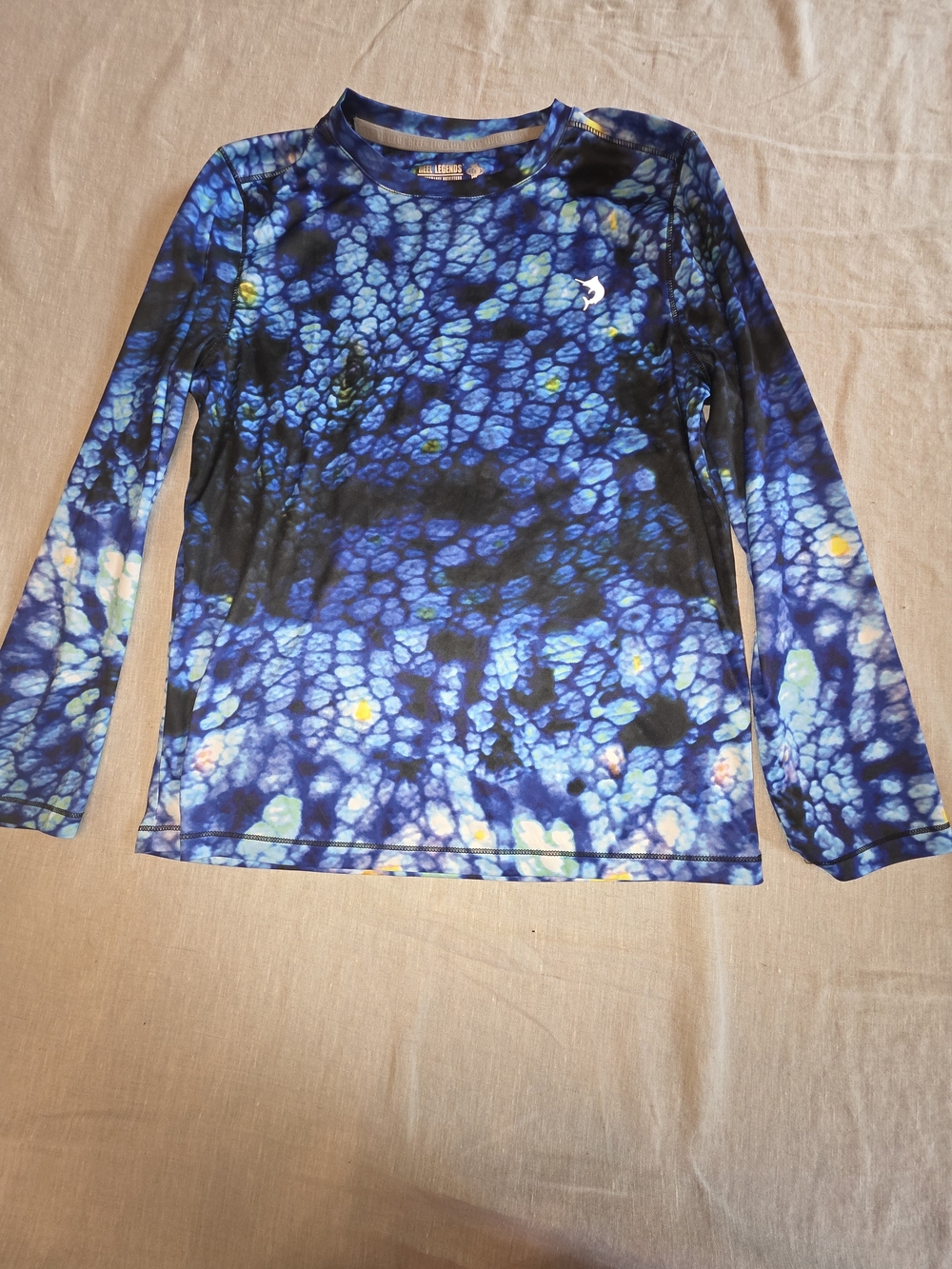 Reel Legends Blue Tie-Dye Long Sleeve Tee